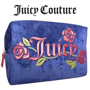 Juicy Couture Velour Rose Cosmetic Case With Travel Bottle